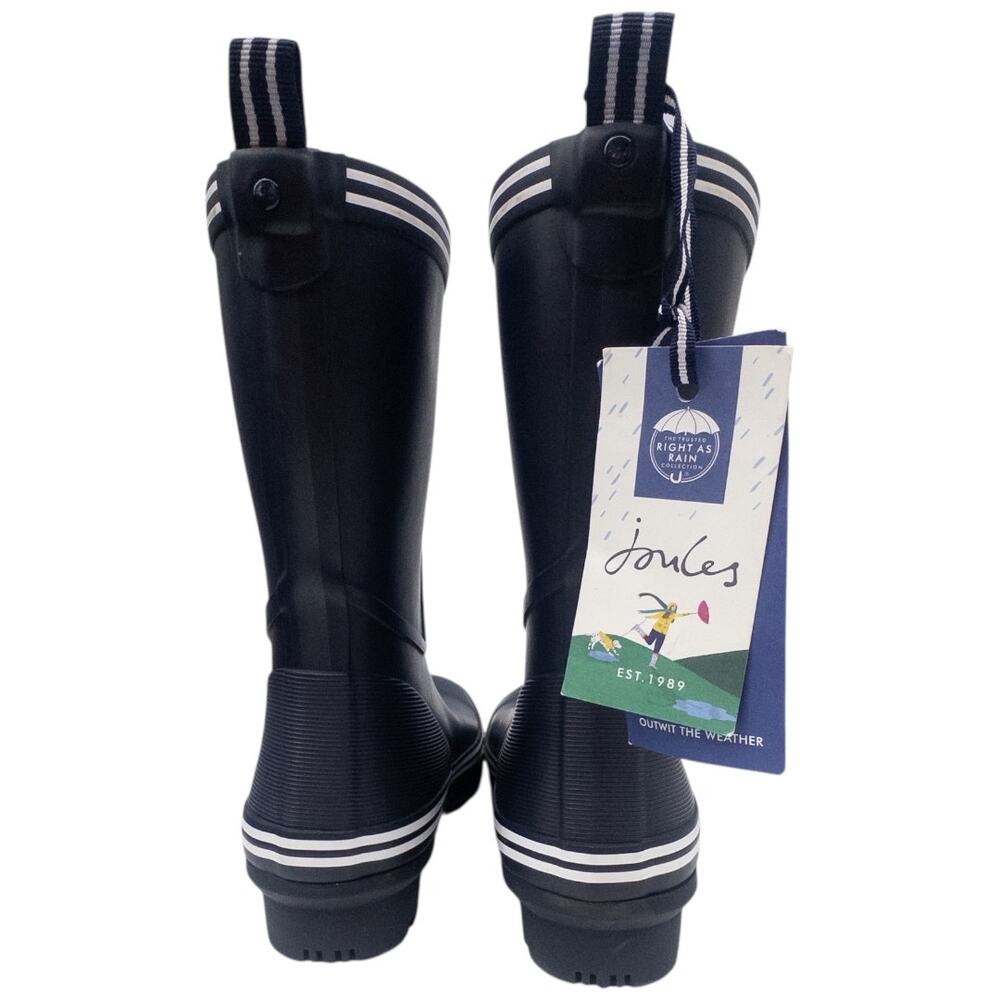Joules Womens Rain Boot Welly Size 7 Navy Blue White Waterproof NWT - Picture 3 of 7